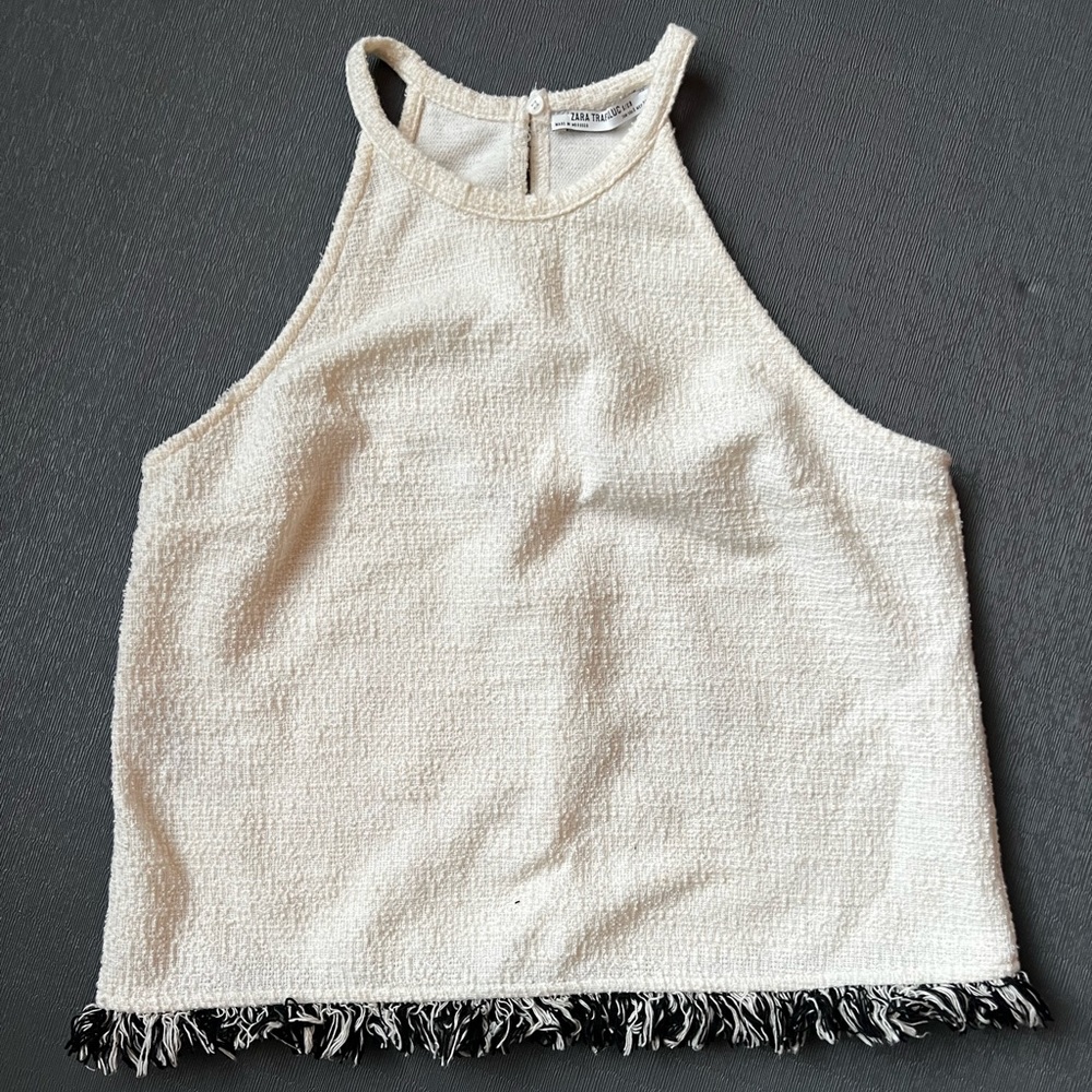 Zara Trafaluc White and Black Halter S